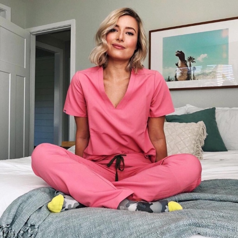 2018 Figs Beat It Pink Scrub Bottoms Only!